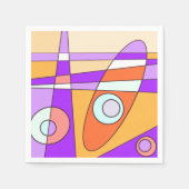 Abstrakt Surfen Orange Lila Serviette (Vorderseite)