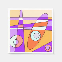 Abstrakt Surfen Orange Lila Serviette