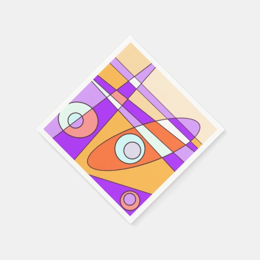 Abstrakt Surfen Orange Lila Serviette (Ecke)