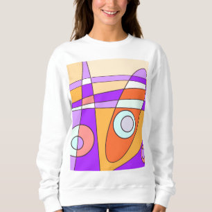 Abstrakt Surfen Orange Lila Sweatshirt