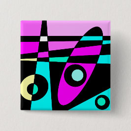 Abstrakt Surfen Türkisblau Heiß rosa Gelb Schwarz Button