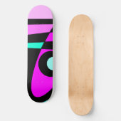 Abstrakt Surfen Türkisblau Heiß rosa Gelb Schwarz Skateboard (Vorderseite)