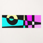 Abstrakt Surfen Türkisblau Heiß rosa Gelb Schwarz Yogamatte (Vorderseite (Horizontal))