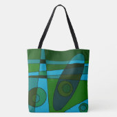 Abstrakt Surfen Türkisgrün Tasche (Rückseite)