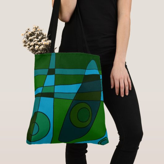 Abstrakt Surfen Türkisgrün Tasche (Von Nahem)