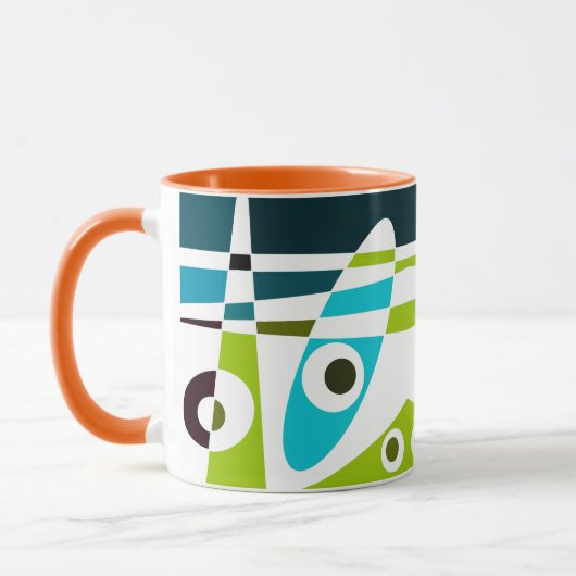 Abstrakt Surfing Olive Blue Aquamariner Planer Tasse (Links)
