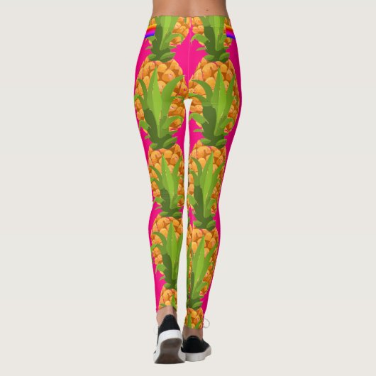 Abstrakt süß-rosa Liebe Leggings (Rückseite)