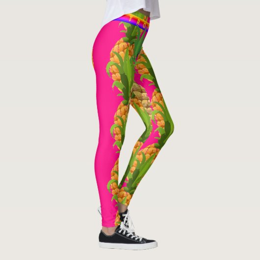 Abstrakt süß-rosa Liebe Leggings (Rechts)