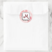 Abstrakt Swirbelfarbenes Rosa mit Monogramm Runder Aufkleber (Tasche)