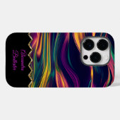 Abstrakt Swirbeln Lila, goldgrün, rosa gelb Case-Mate iPhone Hülle (Rückseite (Horizontal))