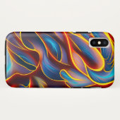 Abstrakt Swirl Blue Red Flames Case-Mate iPhone Hülle (Rückseite (Horizontal))