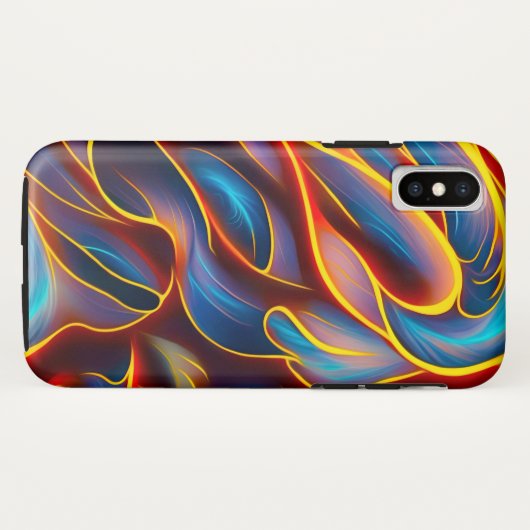 Abstrakt Swirl Blue Red Flames Case-Mate iPhone Hülle (Rückseite (Horizontal))