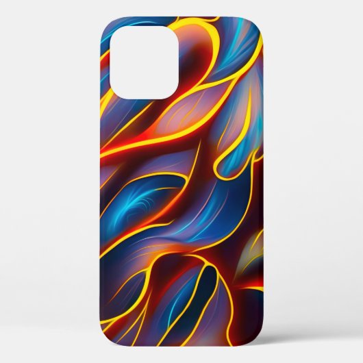 Abstrakt Swirl Blue Red Flames Case-Mate iPhone Hülle (Rückseite)