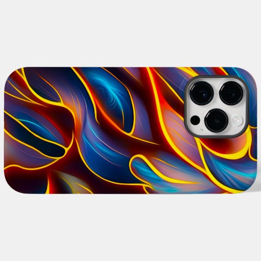 Abstrakt Swirl Blue Red Flames Case-Mate iPhone Hülle (Rückseite (Horizontal))