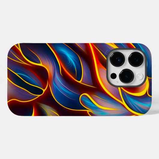 Abstrakt Swirl Blue Red Flames Case-Mate iPhone Hülle (Rückseite (Horizontal))