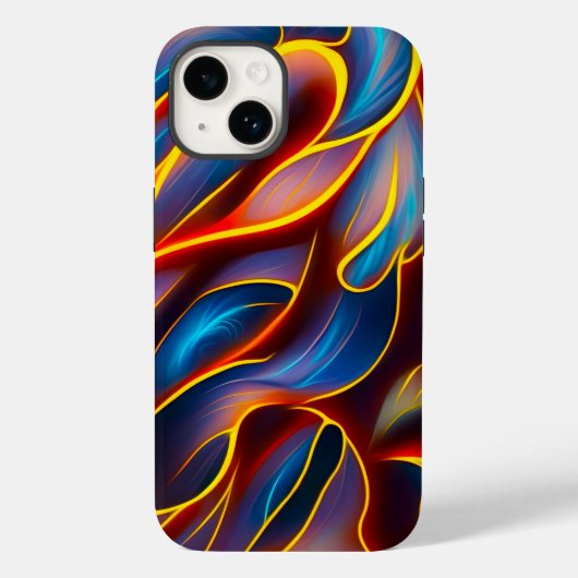 Abstrakt Swirl Blue Red Flames Case-Mate iPhone Hülle (Rückseite)
