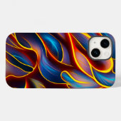 Abstrakt Swirl Blue Red Flames Case-Mate iPhone Hülle (Rückseite (Horizontal))