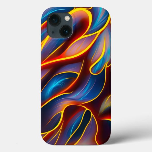 Abstrakt Swirl Blue Red Flames Case-Mate iPhone Hülle (Rückseite)