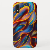 Abstrakt Swirl Blue Red Flames Case-Mate iPhone Hülle (Rückseite)