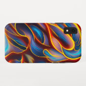 Abstrakt Swirl Blue Red Flames Case-Mate iPhone Hülle (Rückseite (Horizontal))