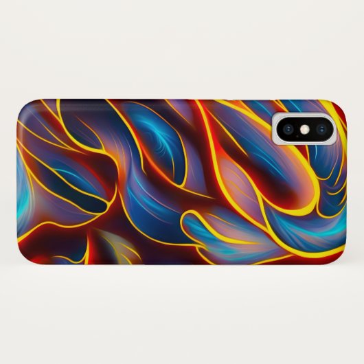 Abstrakt Swirl Blue Red Flames Case-Mate iPhone Hülle (Rückseite (Horizontal))