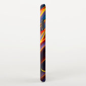 Abstrakt Swirl Blue Red Flames iPhone Hülle (Rechte Seite)