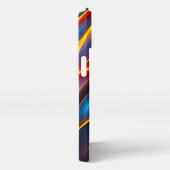 Abstrakt Swirl Blue Red Flames iPhone Hülle (Rechte Seite)