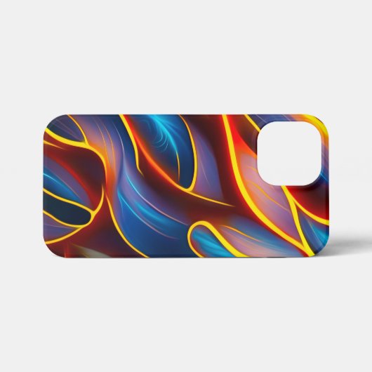 Abstrakt Swirl Blue Red Flames iPhone Hülle (Rückseite (Horizontal))