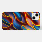 Abstrakt Swirl Blue Red Flames iPhone Hülle (Rückseite (Horizontal))
