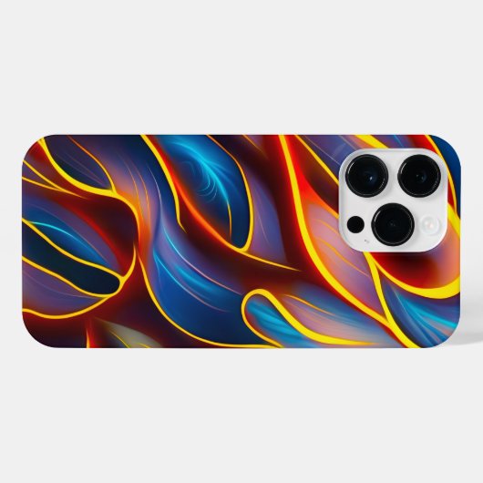 Abstrakt Swirl Blue Red Flames iPhone Hülle (Rückseite (Horizontal))