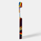 Abstrakt Swirl Blue Red Flames iPhone Hülle (Linke Seite)