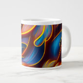 Abstrakt Swirl Blue Red Flames Jumbo-Tasse (Vorderseite Rechts)