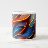 Abstrakt Swirl Blue Red Flames Jumbo-Tasse (Vorderseite)