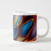 Abstrakt Swirl Blue Red Flames Jumbo-Tasse (Rechts)