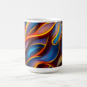 Abstrakt Swirl Blue Red Flames Kaffeetasse (Mittel)