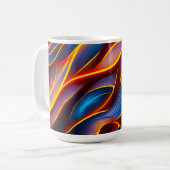 Abstrakt Swirl Blue Red Flames Kaffeetasse (Vorderseite Links)