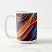 Abstrakt Swirl Blue Red Flames Kaffeetasse (Links)