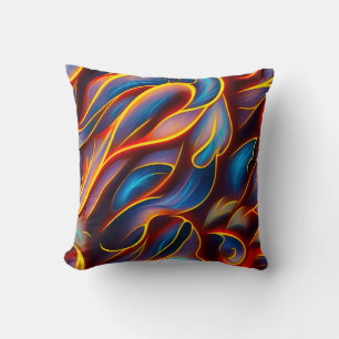 Abstrakt Swirl Blue Red Flames Kissen