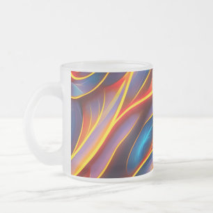 Abstrakt Swirl Blue Red Flames Mattglastasse