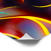 Abstrakt Swirl Blue Red Flames Poster (Ecke)