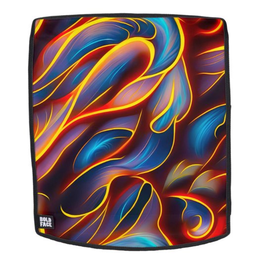 Abstrakt Swirl Blue Red Flames Rucksack (Abnehmbare Front)