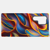 Abstrakt Swirl Blue Red Flames Samsung Galaxy Hülle (Rückseite (Horizontal))