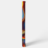 Abstrakt Swirl Blue Red Flames Samsung Galaxy Hülle (Linke Seite)