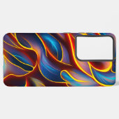 Abstrakt Swirl Blue Red Flames Samsung Galaxy Hülle (Linke Seite)