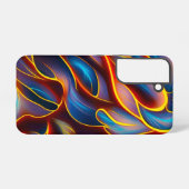 Abstrakt Swirl Blue Red Flames Samsung Galaxy Hülle (Rückseite (Horizontal))