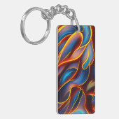 Abstrakt Swirl Blue Red Flames Schlüsselanhänger (Vorderseite links)