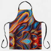 Abstrakt Swirl Blue Red Flames Schürze (Vorderseite)