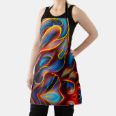 Abstrakt Swirl Blue Red Flames Schürze (InSitu)
