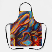 Abstrakt Swirl Blue Red Flames Schürze (Vorderseite)
