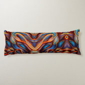 Abstrakt Swirl Blue Red Flames Seitenschläferkissen (Rückseite)